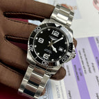 Longines Watch Hydroconquest Black Dial Metal Wire 43mm