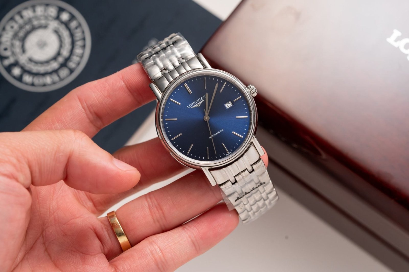 Longines Watch Lyre L4.961.4.92.6 Blue Dial Metal Wire 40mm
