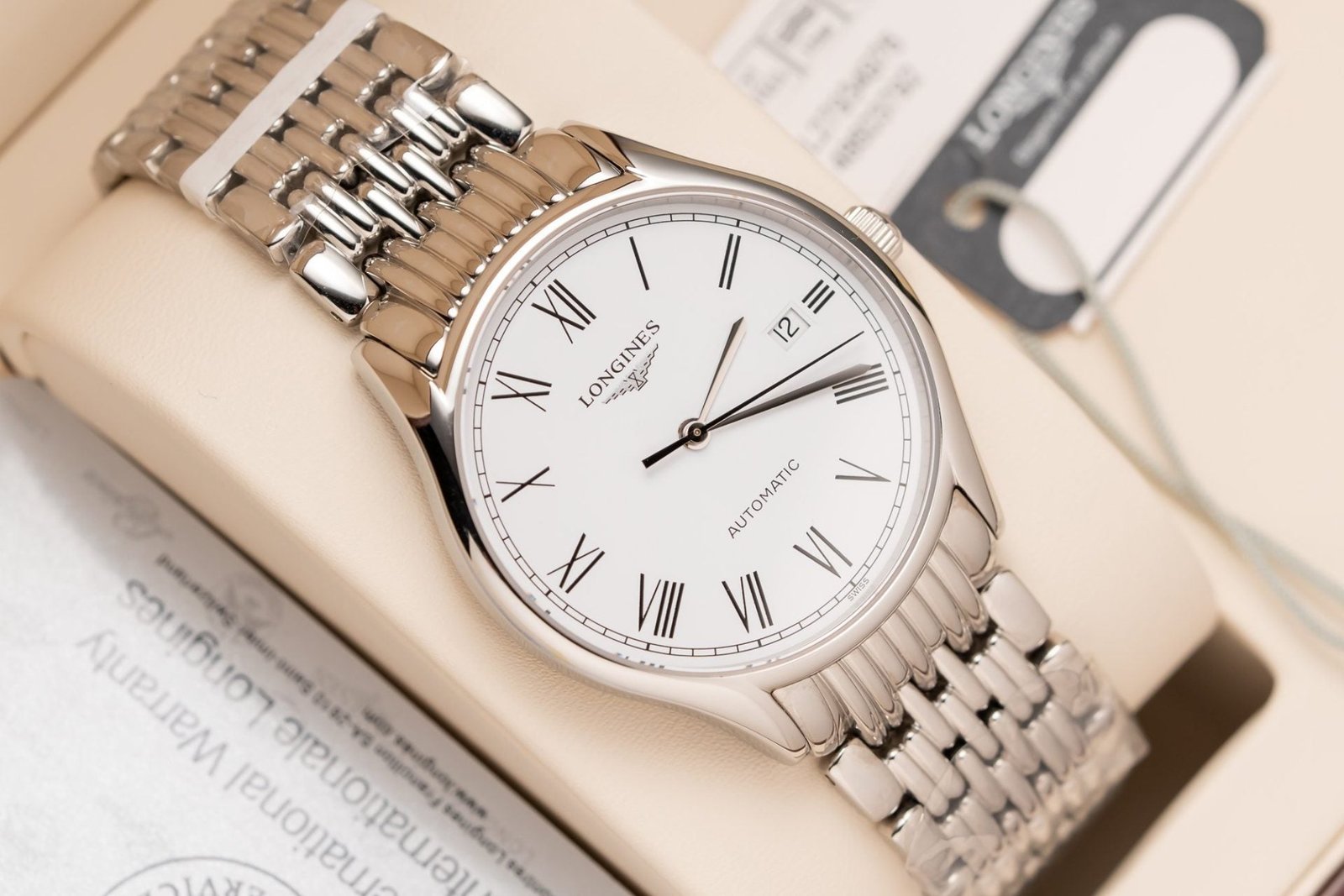 Longines Watch Lyre Cao Cấp L4.961.4.11.6 Dial White 40mm