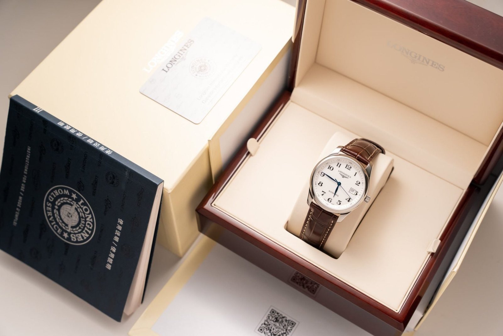 Longines Watch L2.628.5.78.7 White Dial Leather Strap 38.5mm