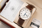 Longines Watch L2.628.5.78.7 White Dial Leather Strap 38.5mm