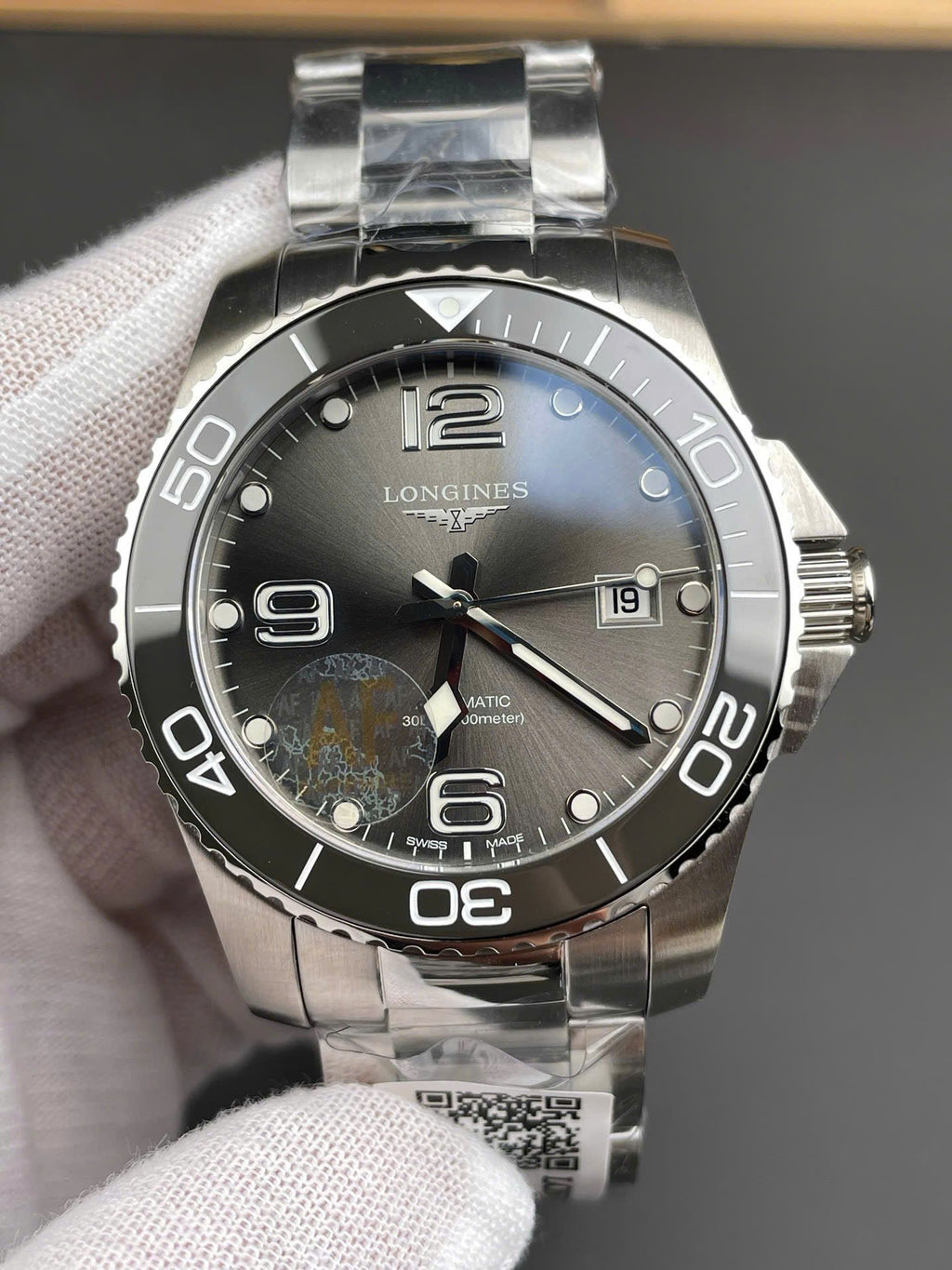 Longines Watch HydroConquest Gray Dial Automatic Swiss Movement 43mm