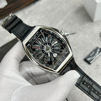 Franck Muller V45 Watch Black Leather Strap 45mm