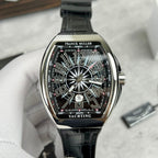 Franck Muller V45 Watch Black Leather Strap 45mm