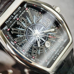 Franck Muller V45 Watch Black Leather Strap 45mm