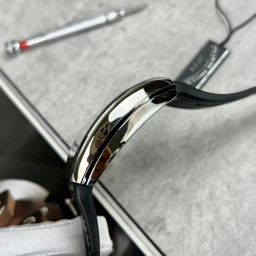 Franck Muller V45 Watch Black Leather Strap 45mm