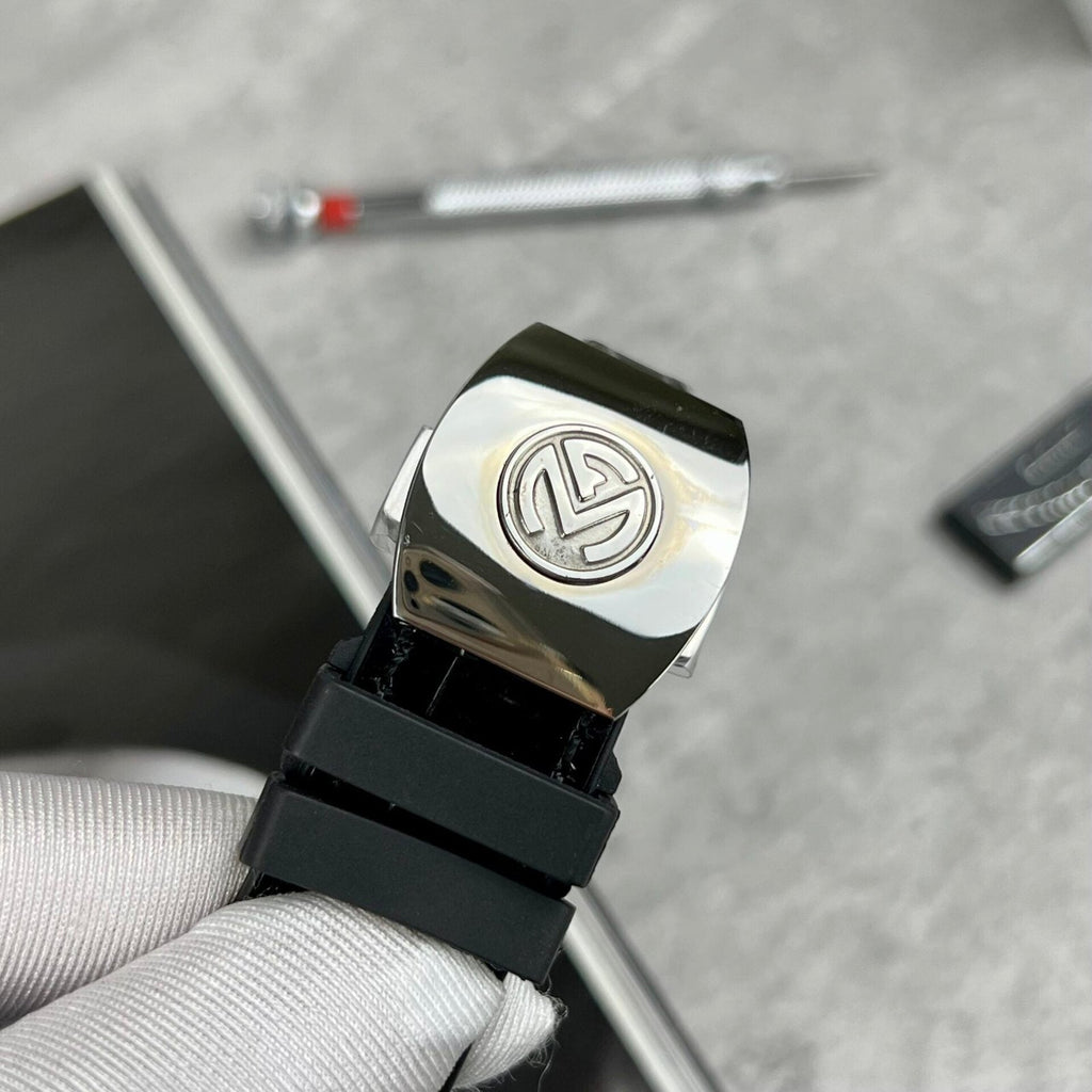 Franck Muller V45 Watch Black Leather Strap 45mm