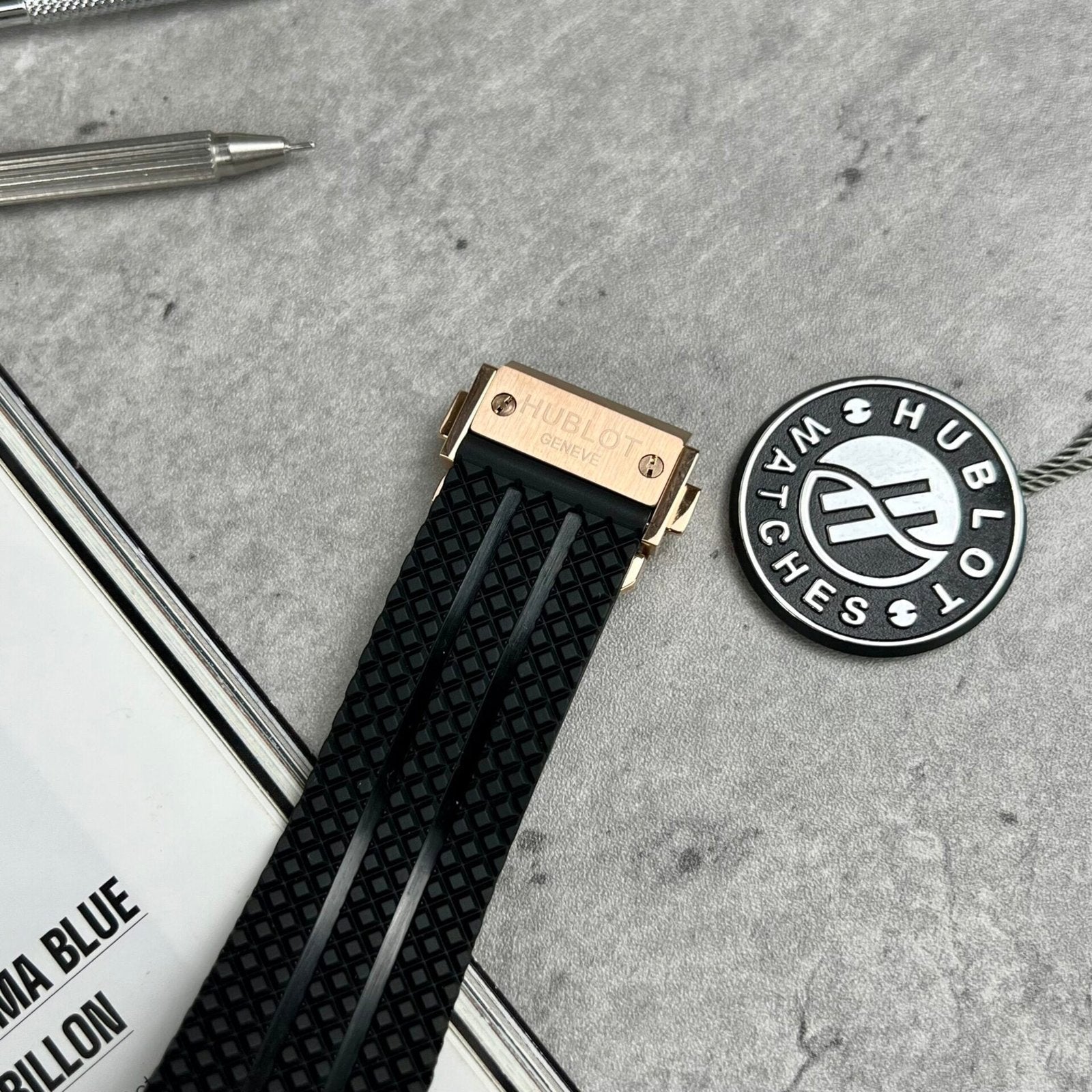 Hublot Watch Big Bang King Gold Black Dial Rubber Strap 44mm