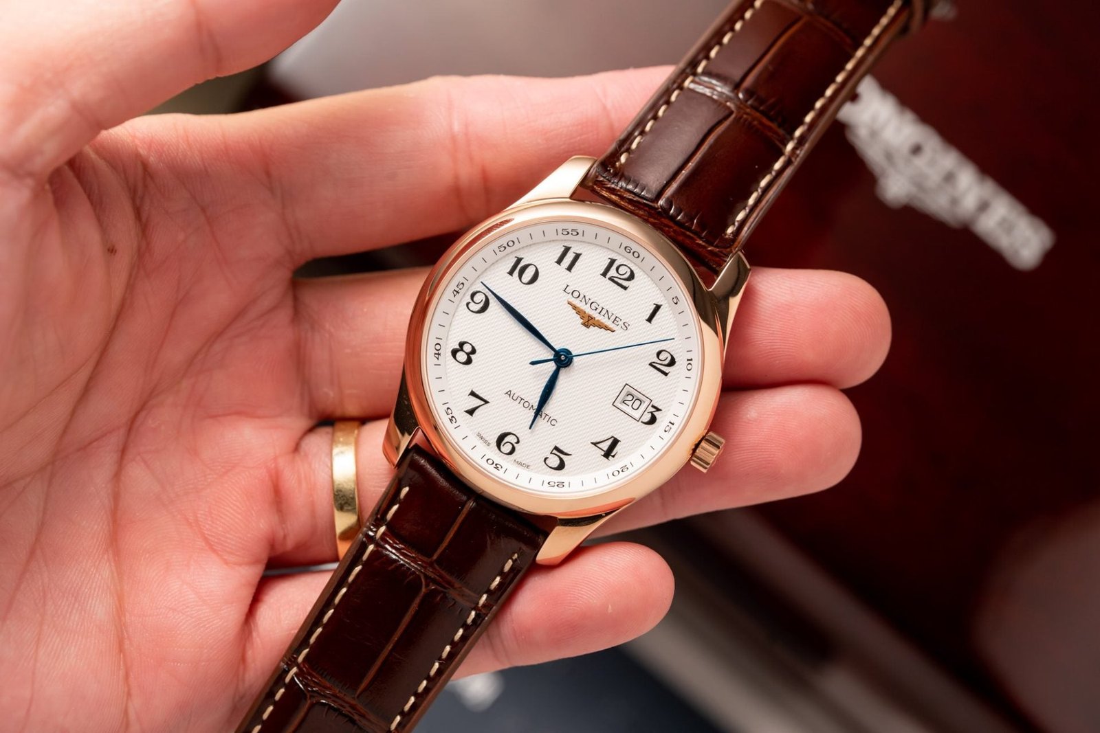 Longines Watch L2.628.5.78.7 White Dial Leather Strap 38.5mm