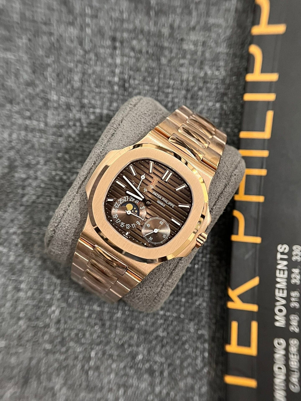 Patek Philippe Nautilus 5712R Watch Rose Gold Chocolate Dial 40mm