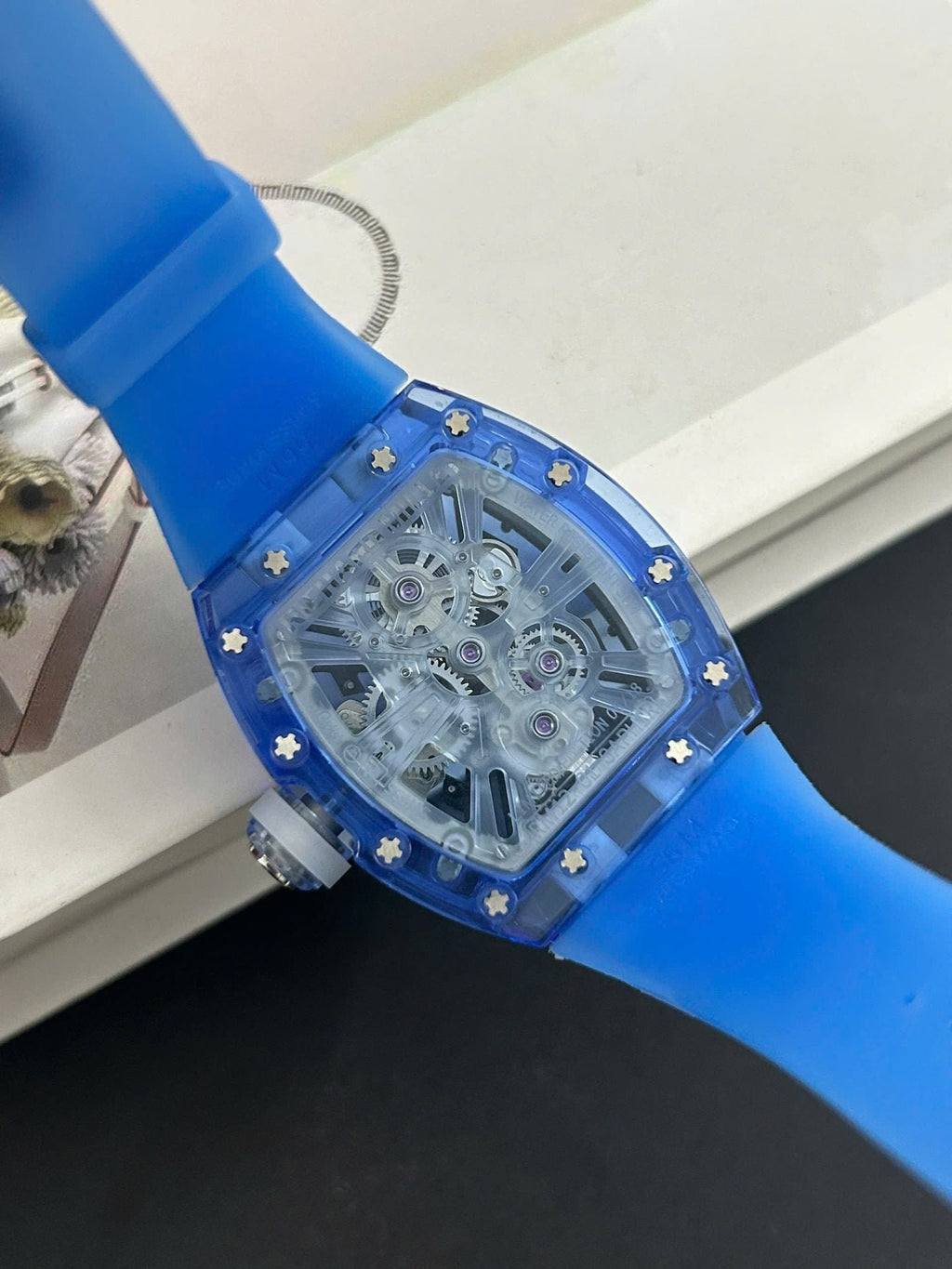 Richard Mille RM12-01 Tourbillon Watch Case Sapphire Blue 44mm