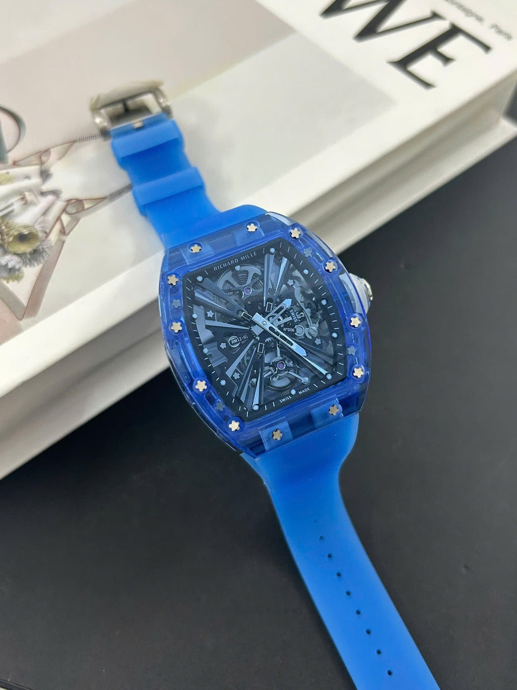 Richard Mille RM12-01 Tourbillon Watch Case Sapphire Blue 44mm