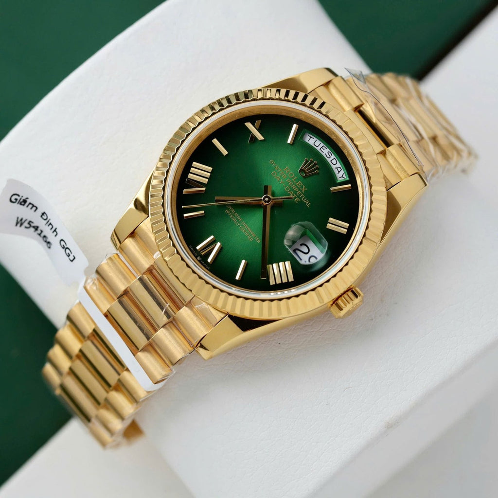 Rolex Day-Date Ombre Green Dial Watch Gold Wrapped 40mm