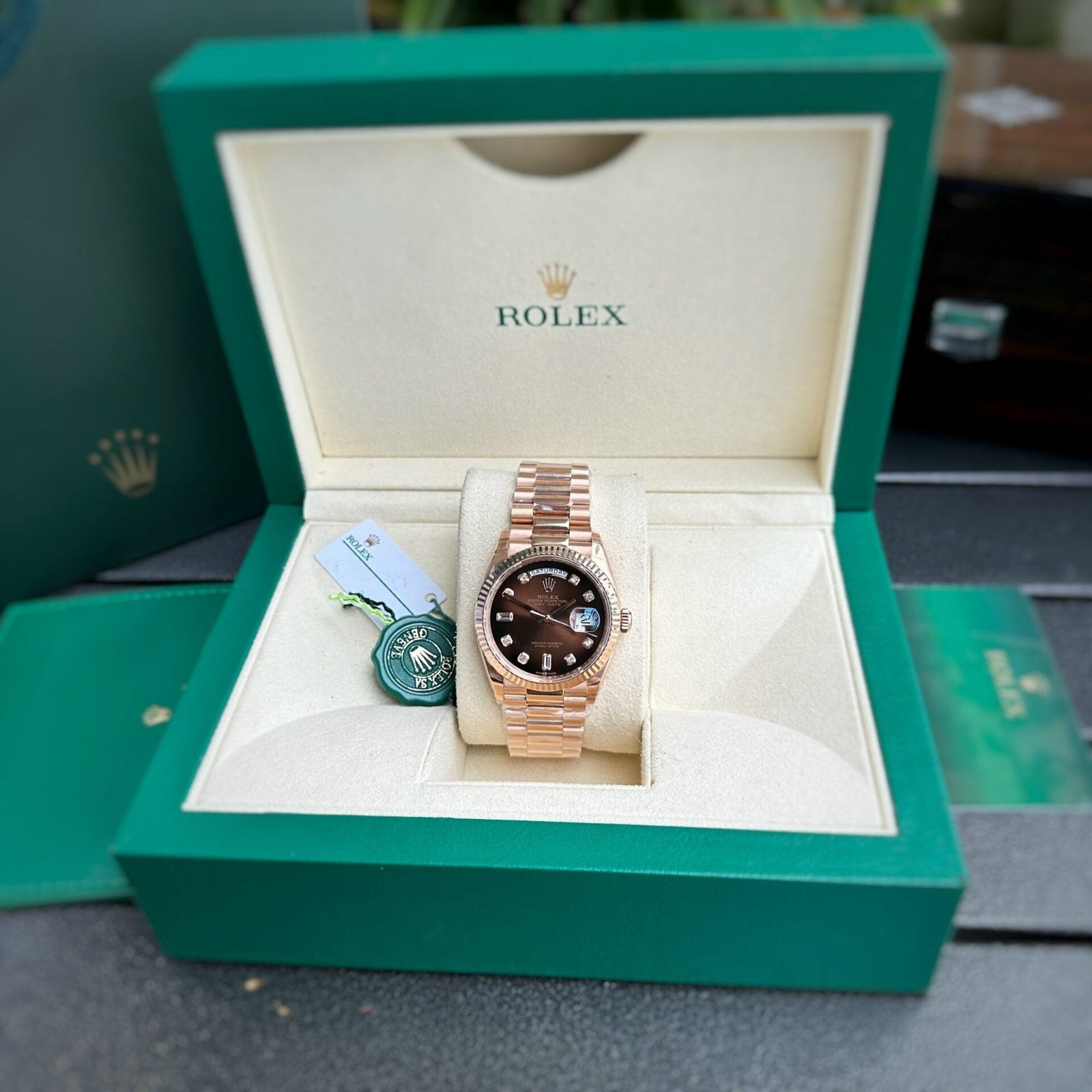 Rolex Watch Day-Date Dial Chocolate 36mm