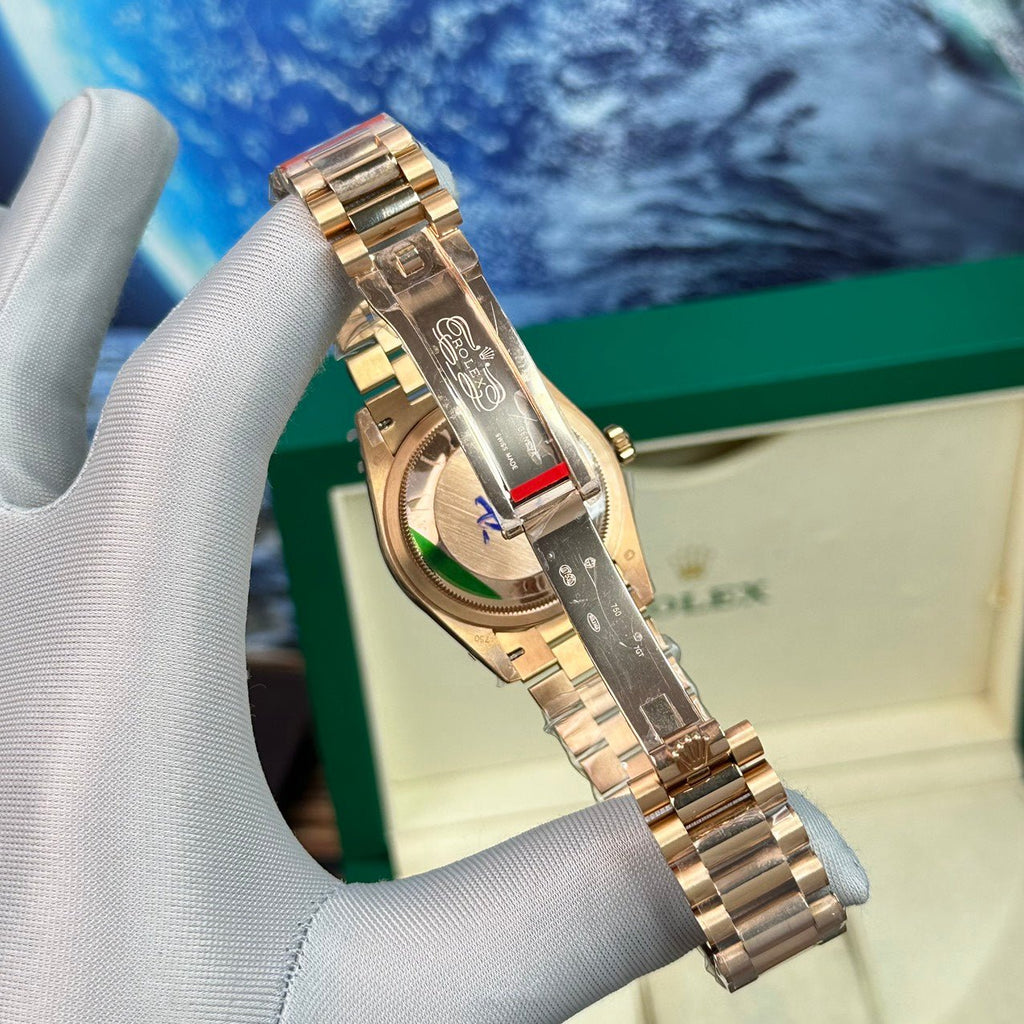 Rolex Day-Date Purple Mother of Pearl Dial Watch 40mm