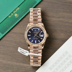 Rolex Day-Date Dial Blue Watch 18K Gold Wrapped 40mm