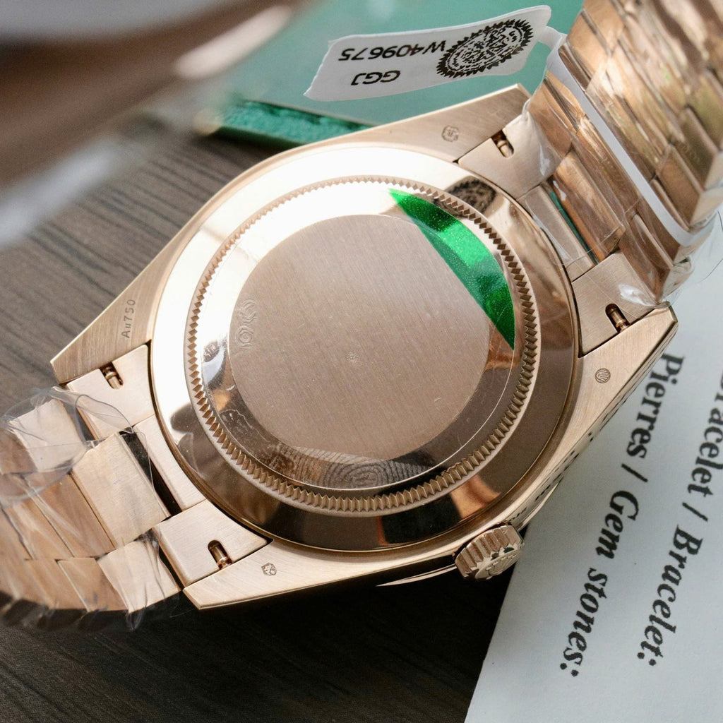 Rolex Day-Date Dial Blue Watch 18K Gold Wrapped 40mm