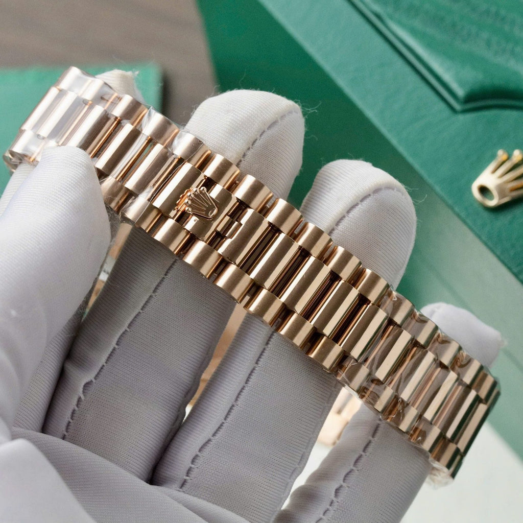 Rolex Day-Date Dial Blue Watch 18K Gold Wrapped 40mm