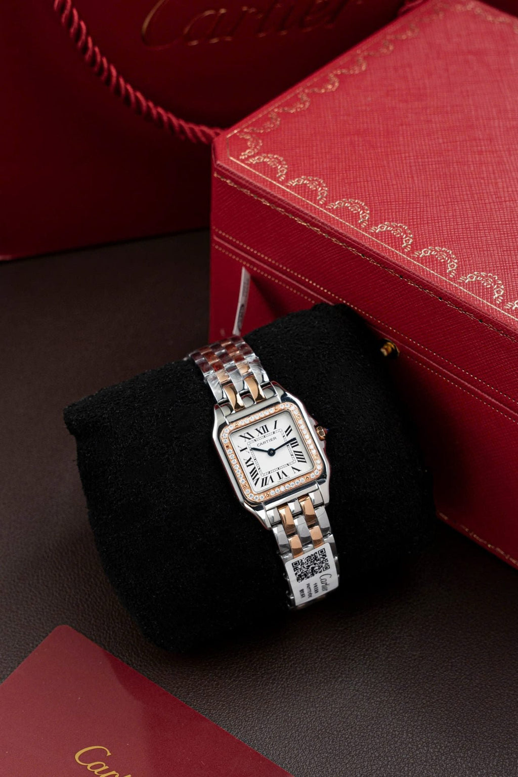 Cartier Panthere WSPN007 Demi Rose Gold Watch Diamonds Moissanite 27x37mm