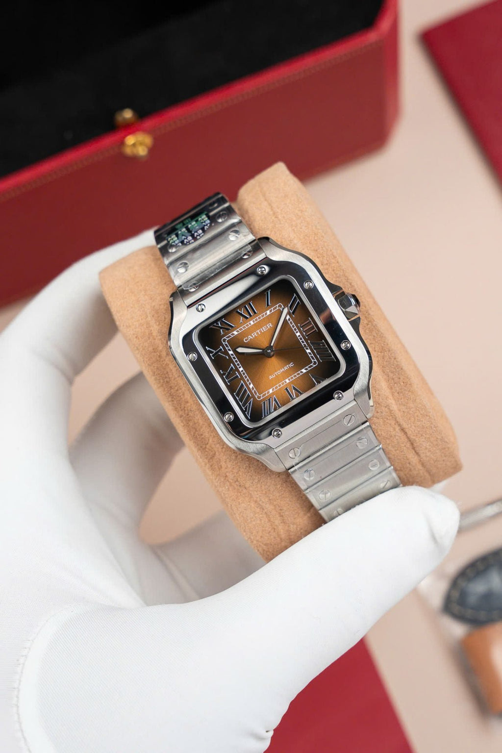 Cartier Santos WSA0065 Watch Women Dial Brown 35mm