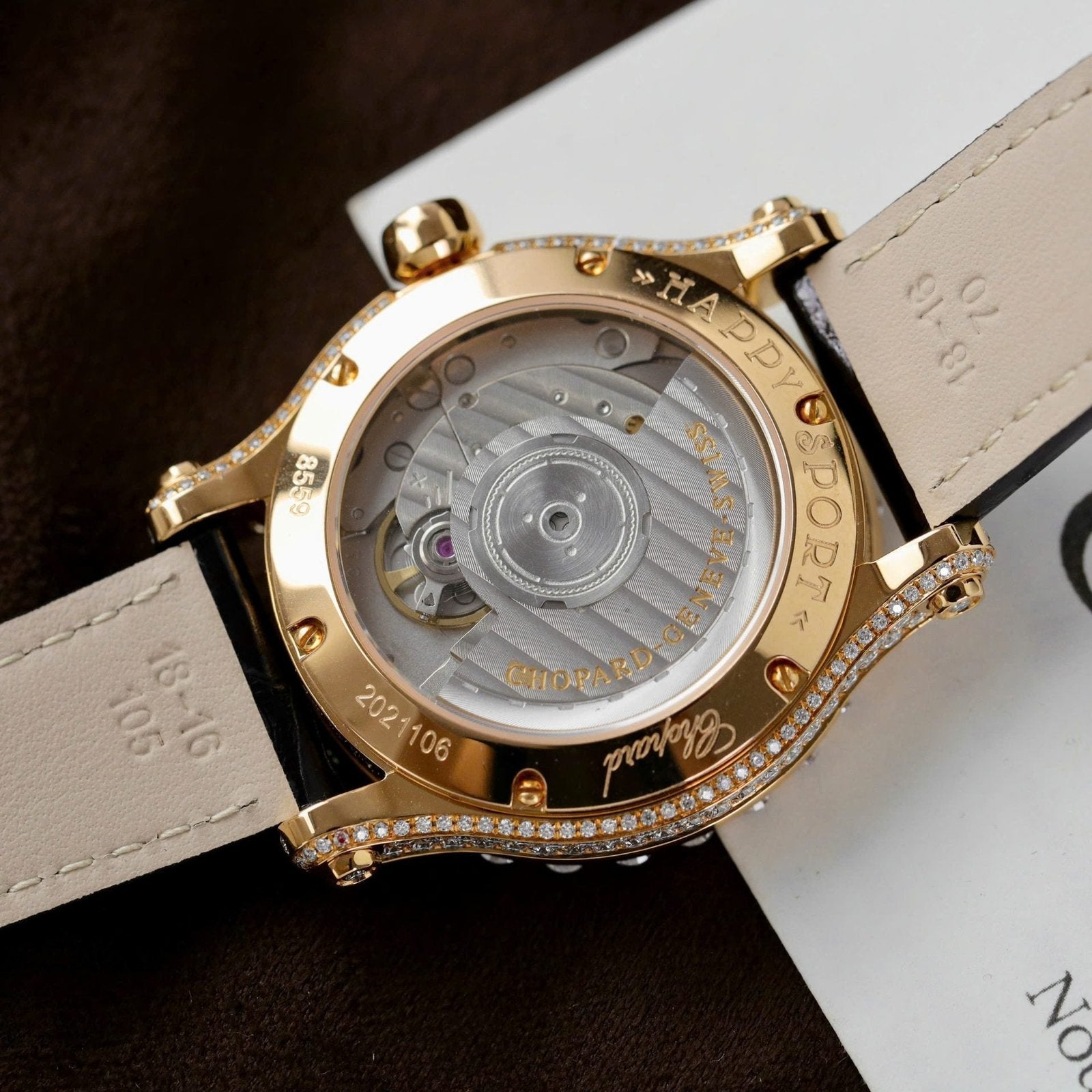 Chopard Happy Sport 274809 Watch 18K Gold Wrapped + Diamonds Moissanite 36mm