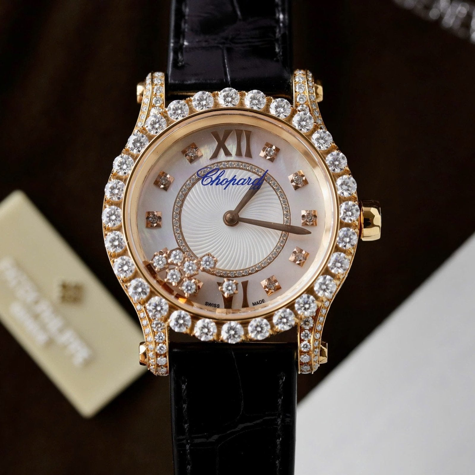 Chopard Happy Sport 274809 Watch 18K Gold Wrapped + Diamonds Moissanite 36mm