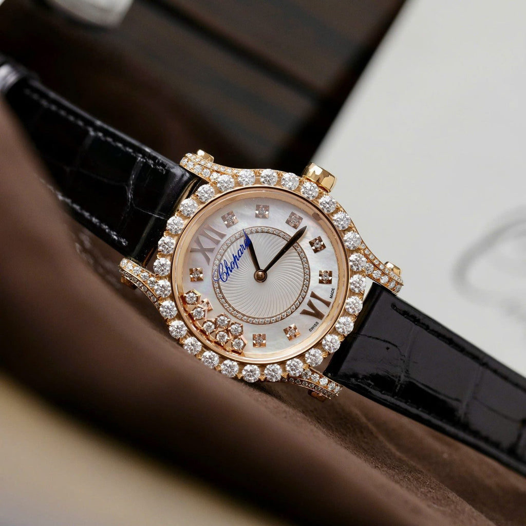 Chopard Happy Sport 274809 Watch 18K Gold Wrapped + Diamonds Moissanite 36mm