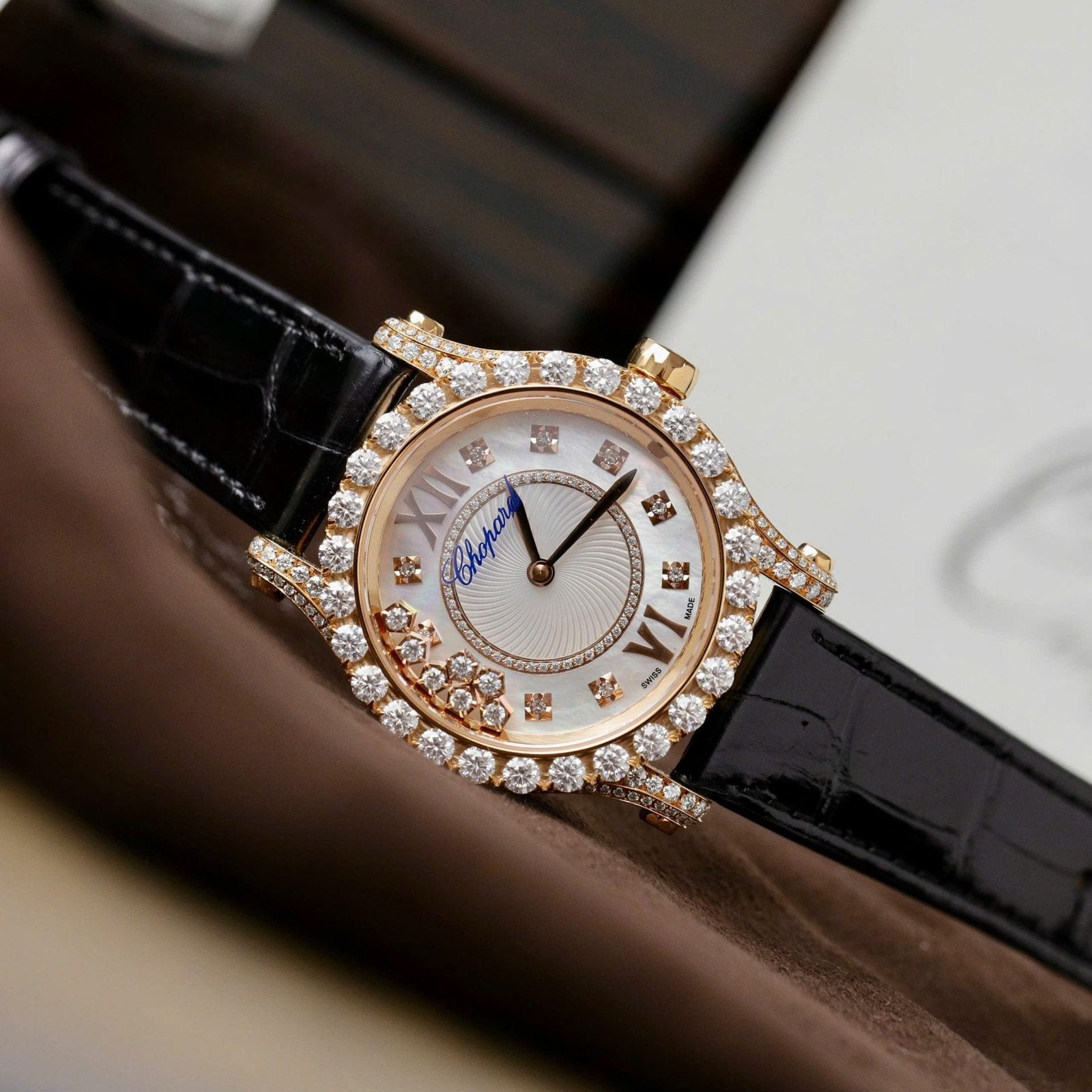 Chopard Happy Sport 274809 Watch 18K Gold Wrapped + Diamonds Moissanite 36mm