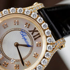 Chopard Happy Sport 274809 Watch 18K Gold Wrapped + Diamonds Moissanite 36mm