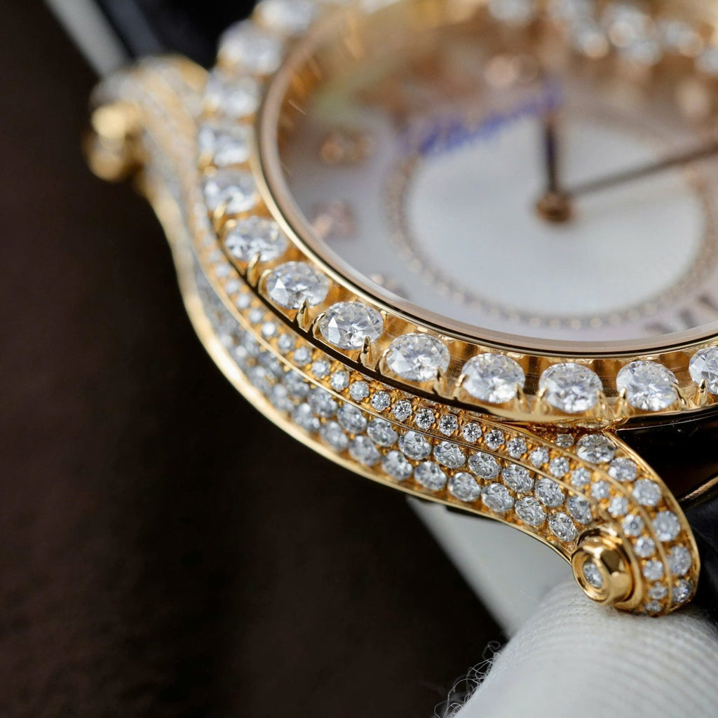 Chopard Happy Sport 274809 Watch 18K Gold Wrapped + Diamonds Moissanite 36mm