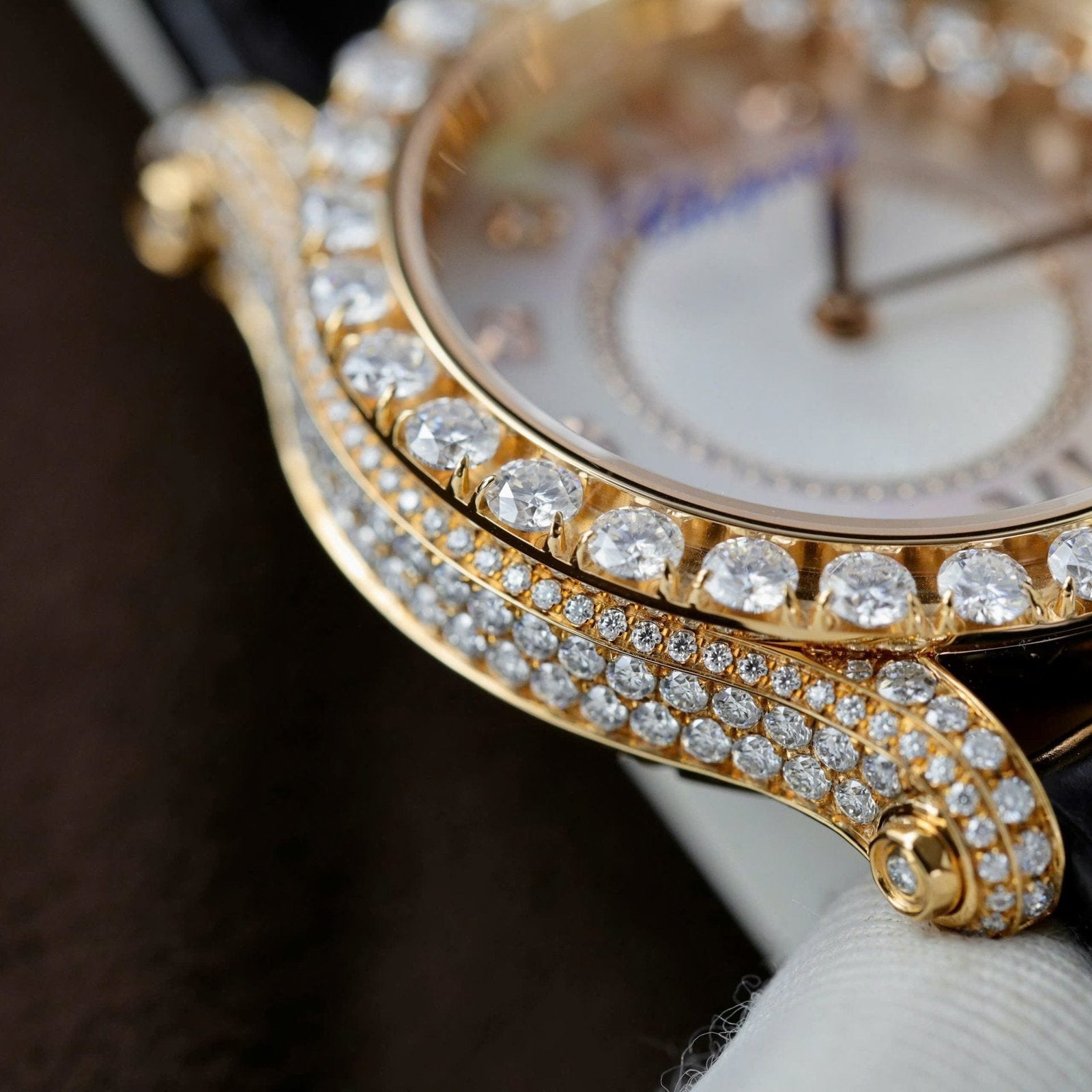 Chopard Happy Sport 274809 Watch 18K Gold Wrapped + Diamonds Moissanite 36mm