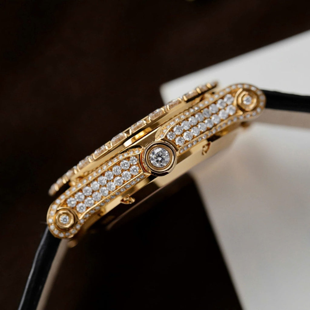 Chopard Happy Sport 274809 Watch 18K Gold Wrapped + Diamonds Moissanite 36mm