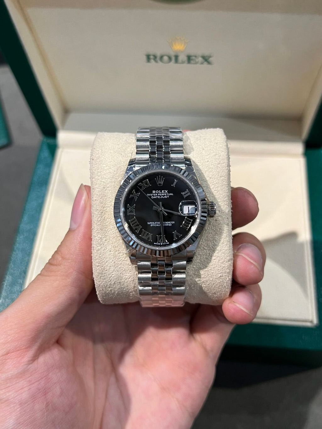 Rolex Watch Date Just Womens Black Dial 31mm