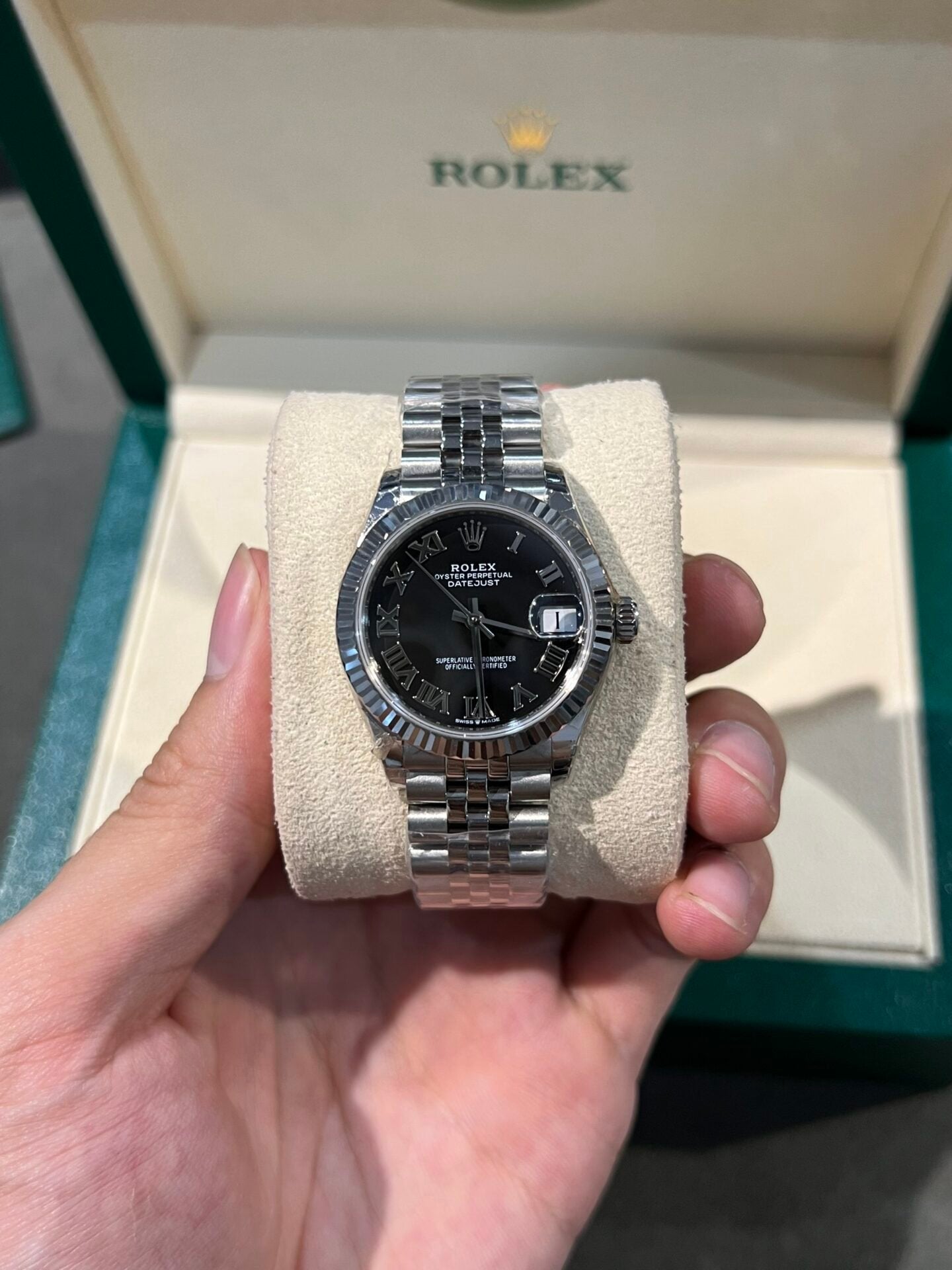 Rolex Watch Date Just Womens Black Dial 31mm