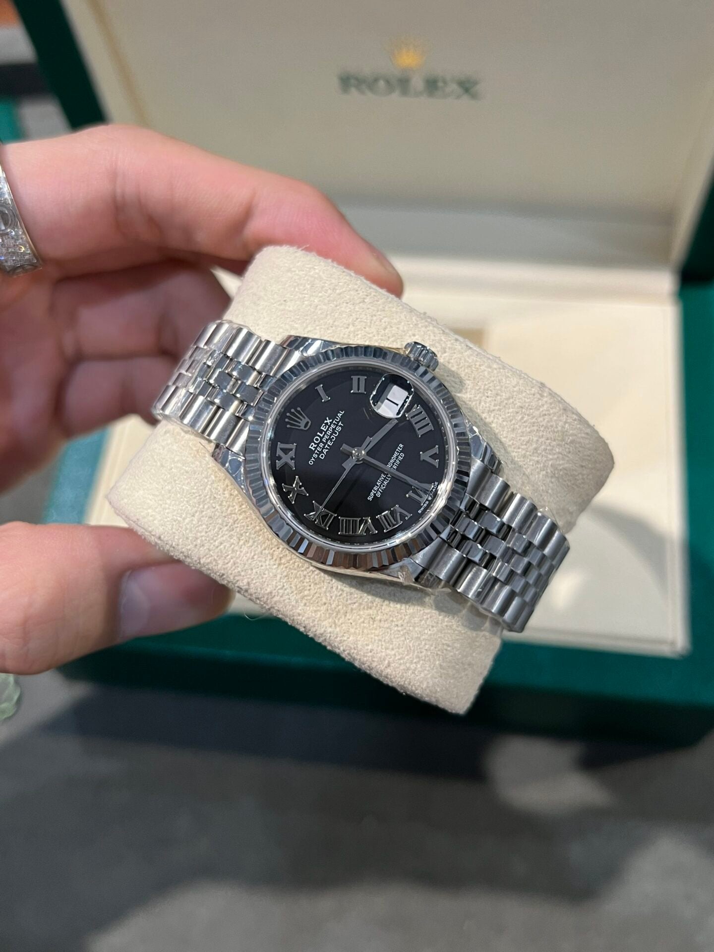 Rolex Watch Date Just Womens Black Dial 31mm