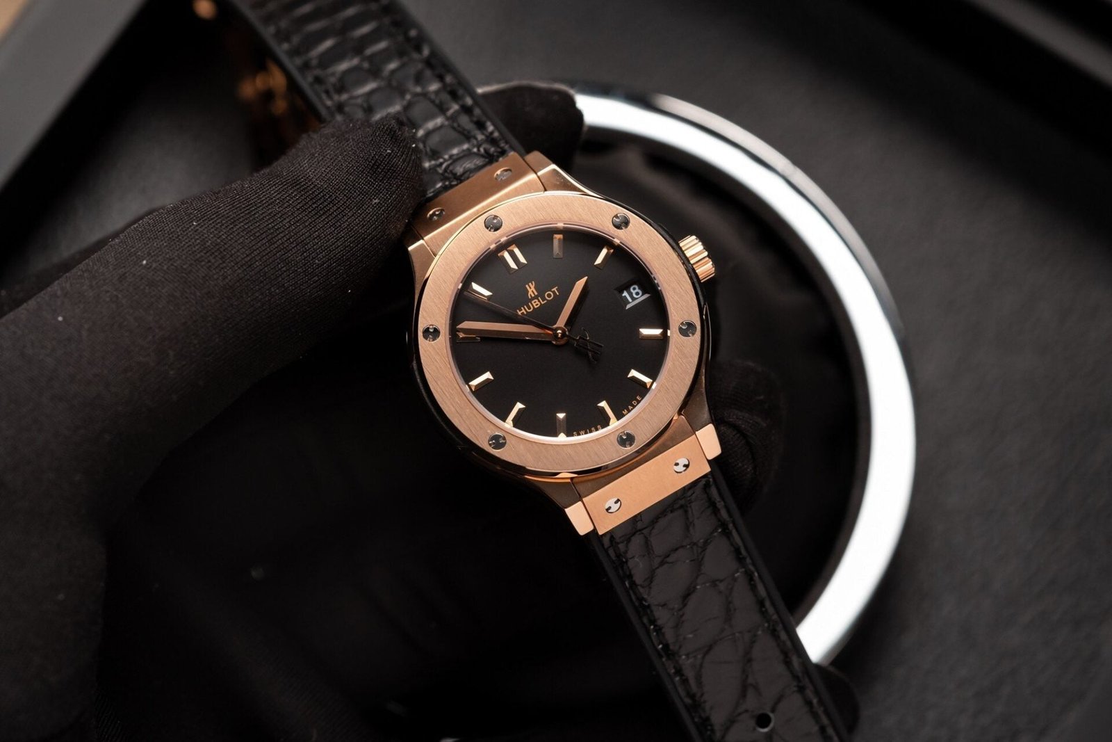 Hublot Watch Classic Fusion King Gold Leather Strap 33mm