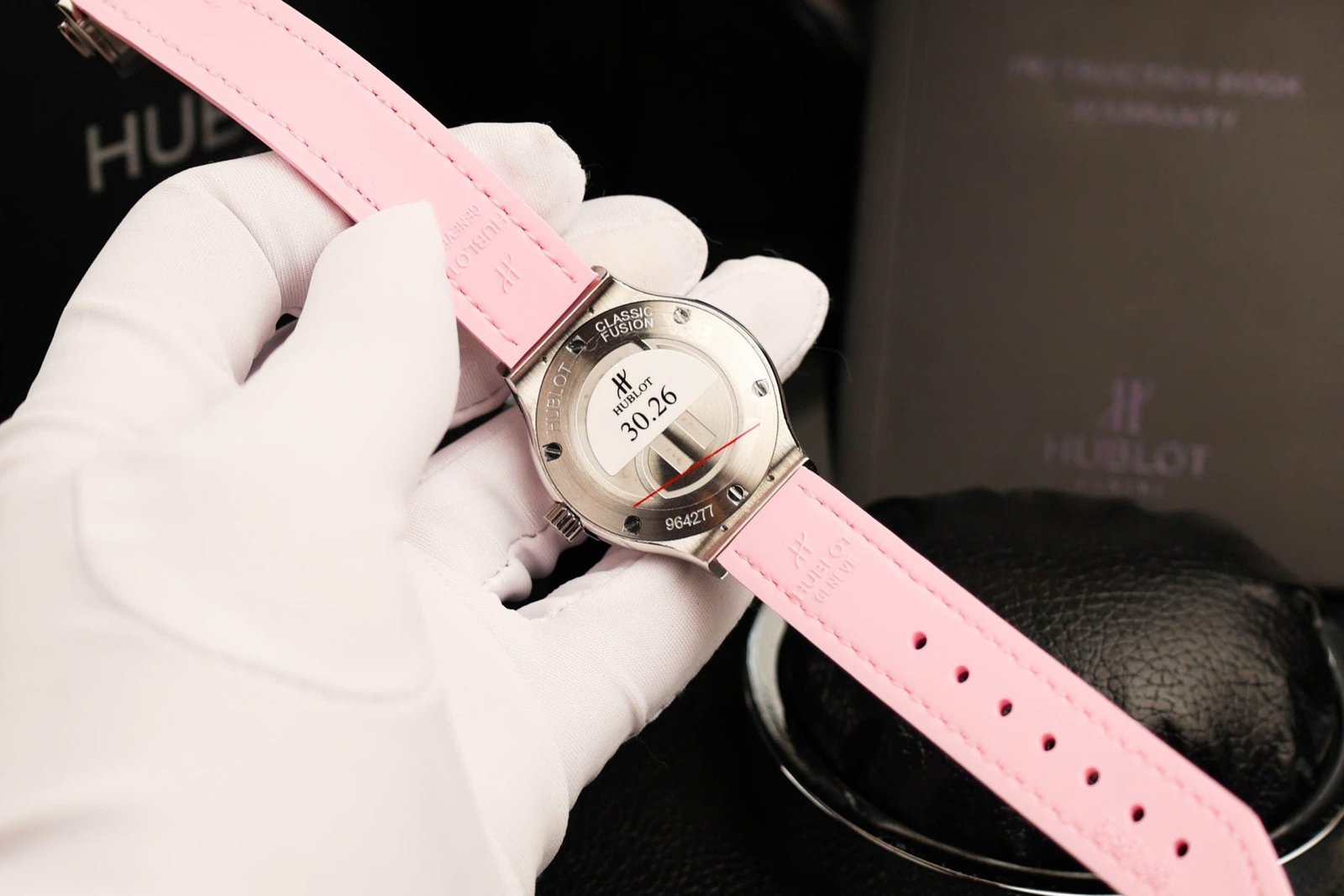 Hublot Classic Fusion Watch Dial Mother Of Pearl Pink + Moissanite Diamonds 33mm