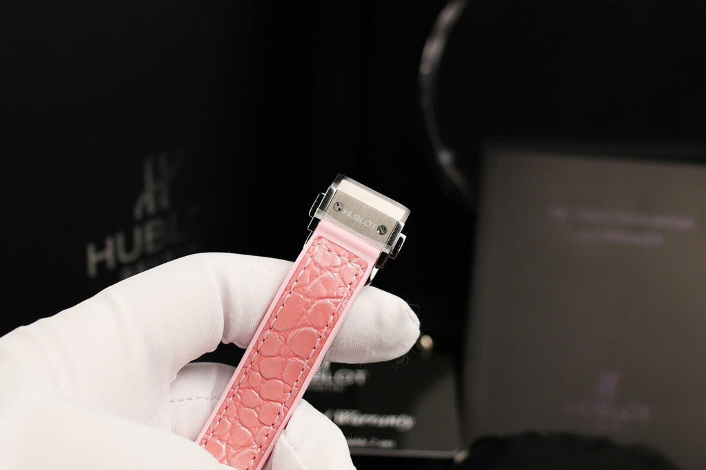 Hublot Classic Fusion Watch Dial Mother Of Pearl Pink + Moissanite Diamonds 33mm