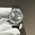 Hublot Watch With Moissanite Diamonds Rubber Strap 33mm