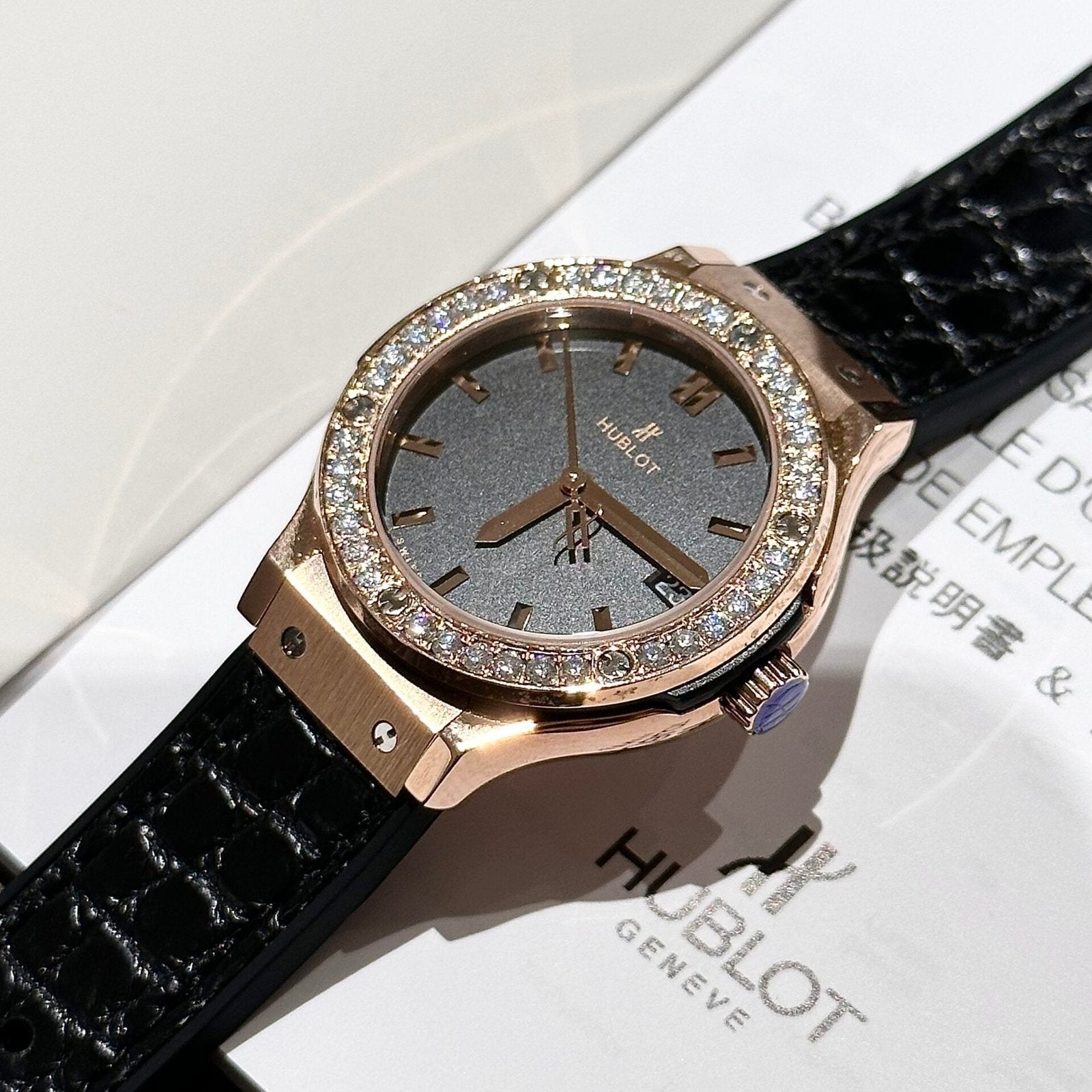 Hublot Classic Fusion Watch Moissanite Diamond 33mm