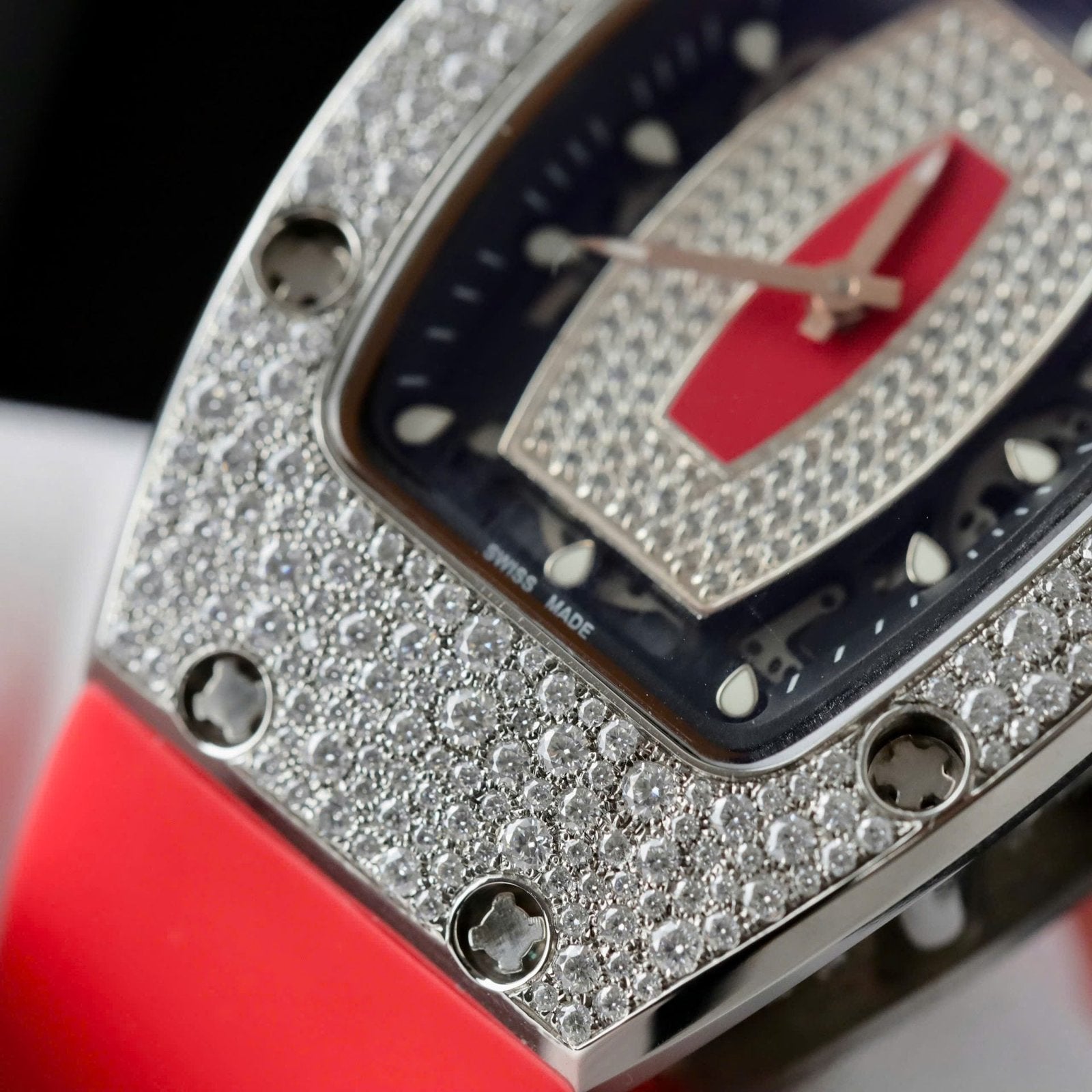 Richard Mille RM007 Red Watch Diamond Moissanite 36mm