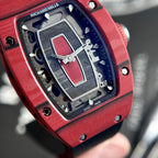 Richard Mille Watch RM07-01 Red Carbon Rubber Strap 32x46mm
