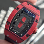 Richard Mille Watch RM07-01 Red Carbon Rubber Strap 32x46mm