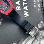 Richard Mille Watch RM07-01 Red Carbon Rubber Strap 32x46mm