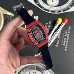Richard Mille Watch RM07-01 Red Carbon Rubber Strap 32x46mm