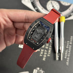 Richard Mille Watch RM07-01 Black Carbon Rubber Strap 32x46mm