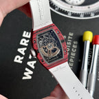 Richard Mille Watch RM07-01 Red Carbon Rubber Strap 32x46mm