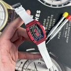 Richard Mille Watch RM07-01 Red Carbon Rubber Strap 32x46mm