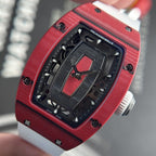Richard Mille Watch RM07-01 Red Carbon Rubber Strap 32x46mm