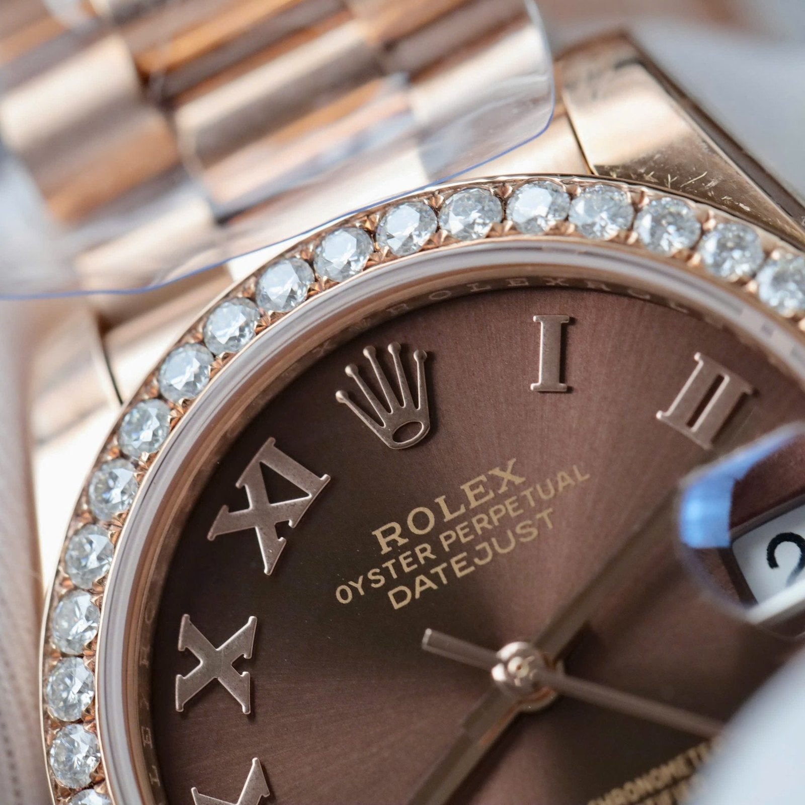 Rolex DateJust Women’s Watch Diamonds Moissanite + 18K Gold Wrapped 31mm